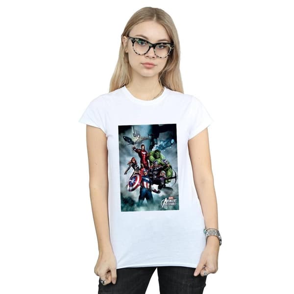 Marvel Womens/Ladies Avengers Team Montage Cotton T-Shirt
