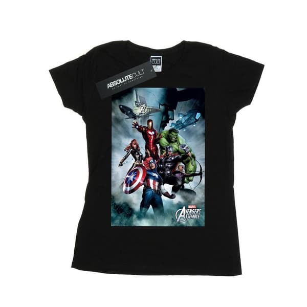 Marvel Womens/Ladies Avengers Team Montage Cotton T-Shirt