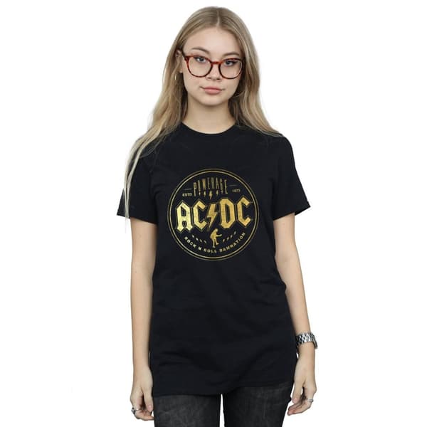 AC/DC Womens/Ladies Rock N Roll Damnation Cotton Boyfriend T-Shirt