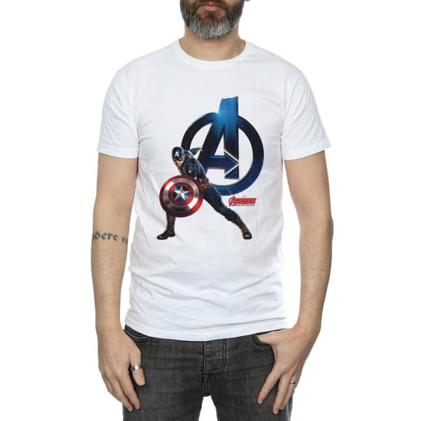 Marvel Mens Captain America Pose T-Shirt