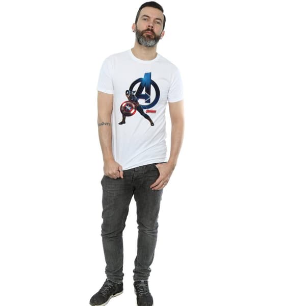 Marvel Mens Captain America Pose T-Shirt