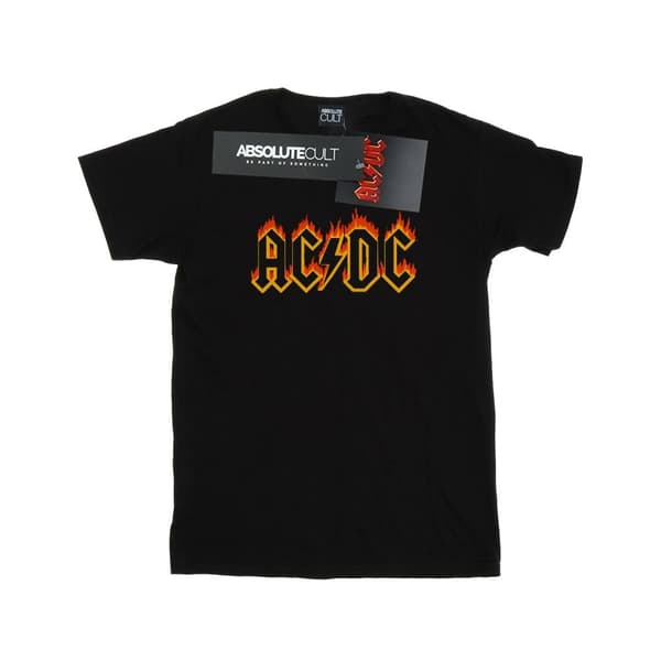 AC/DC T-shirt i bomull med Flames-logga för flickor