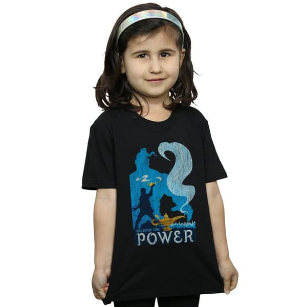 Disney Girls Aladdin Movie Unleash The Power Cotton T-Shirt