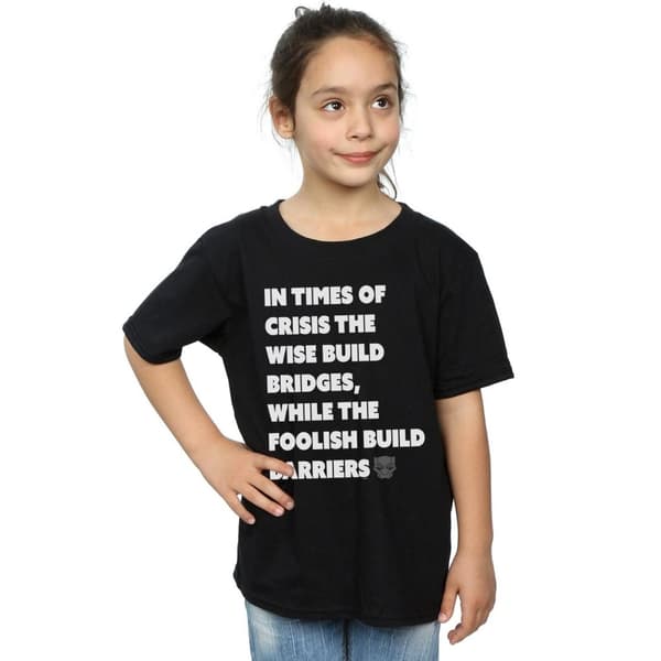 Marvel Girls Black Panther Times Of Crisis Cotton T-Shirt