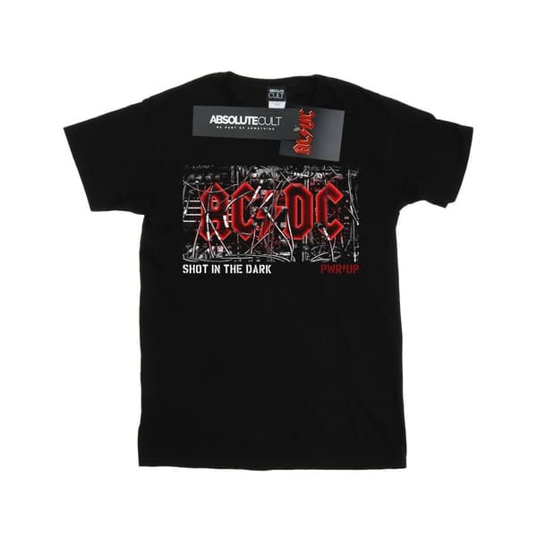 AC/DC Dam/Tjej - PWR UP - Boyfriend-t-shirt i bomull med kabellogo och logotyp