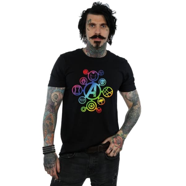 Marvel Mens Avengers Infinity War Rainbow Icons T-Shirt