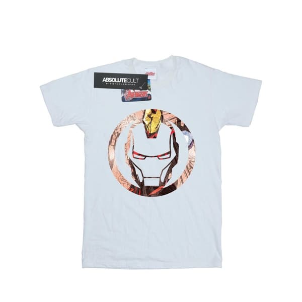 Marvel Womens/Ladies Iron Man Montage Symbol Cotton Boyfriend T-Shirt