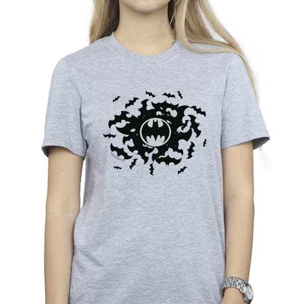 DC Comics Dam/kvinnor Batman Bat Swirl Boyfriend T-shirt i bomull