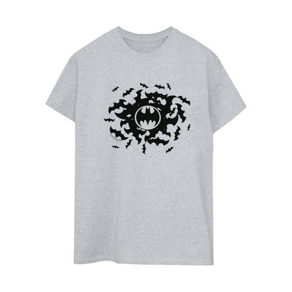 DC Comics Dam/kvinnor Batman Bat Swirl Boyfriend T-shirt i bomull Sports Grey 4XL