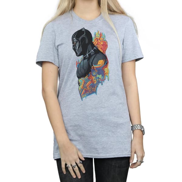 Marvel Womens/Ladies Black Panther Profile Cotton Boyfriend T-Shirt