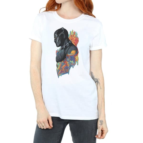Marvel Womens/Ladies Black Panther Profile Cotton Boyfriend T-Shirt