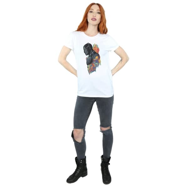 Marvel Womens/Ladies Black Panther Profile Cotton Boyfriend T-Shirt