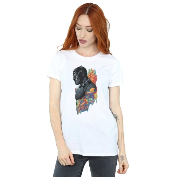 Marvel Womens/Ladies Black Panther Profile Cotton Boyfriend T-Shirt