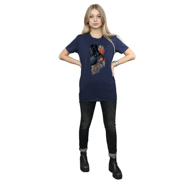 Marvel Womens/Ladies Black Panther Profile Cotton Boyfriend T-Shirt