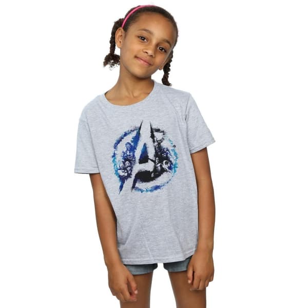 Marvel Girls Avengers Flared Logo Cotton T-Shirt
