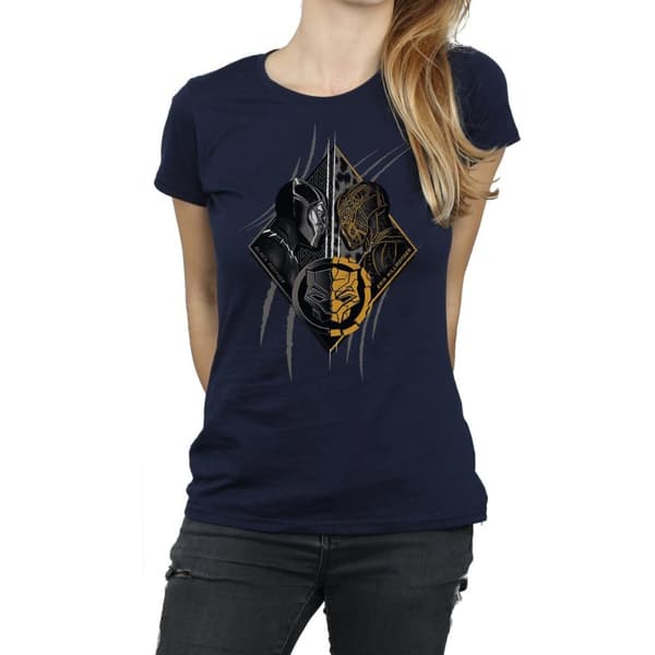 Marvel Womens/Ladies Black Panther Vs Killmonger Cotton T-Shirt