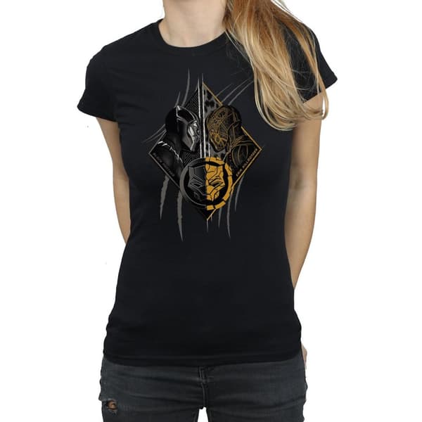Marvel Womens/Ladies Black Panther Vs Killmonger Cotton T-Shirt
