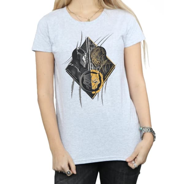 Marvel Womens/Ladies Black Panther Vs Killmonger Cotton T-Shirt