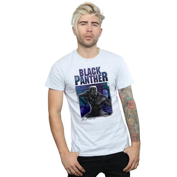Marvel Mens Black Panther Tech Badge T-Shirt