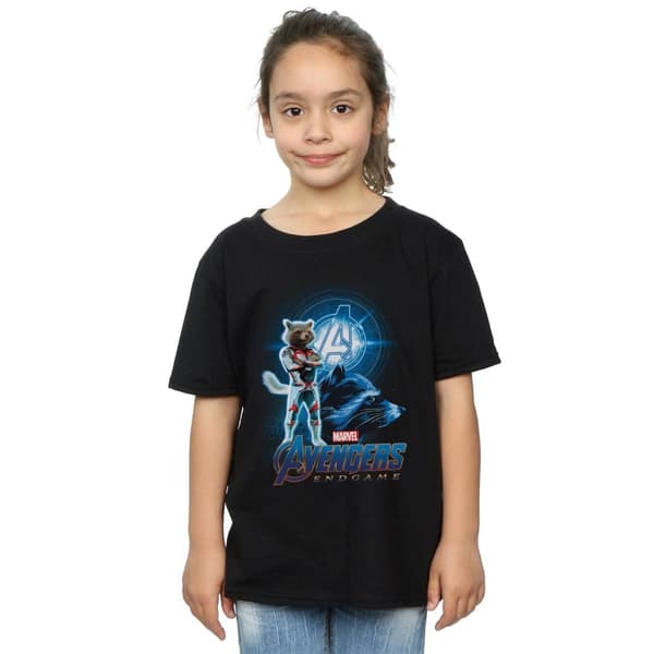 Marvel T-shirt i bomull för flickor Avengers Endgame Rocket Team Suit