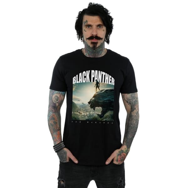 Marvel Mens Black Panther For Wakanda T-Shirt