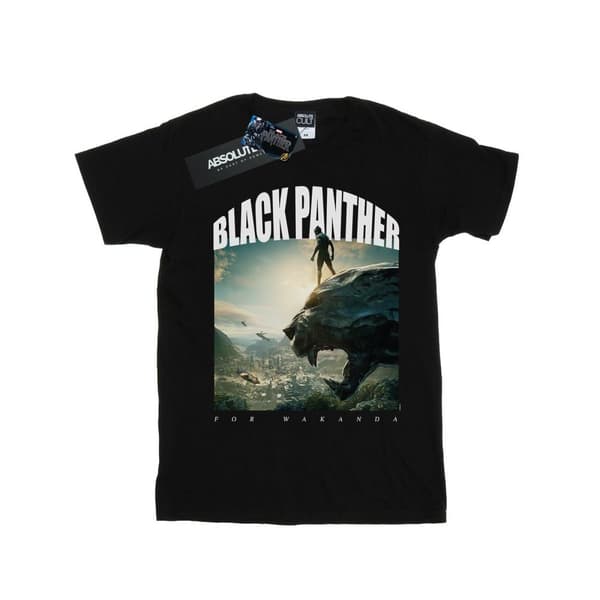 Marvel Mens Black Panther For Wakanda T-Shirt Black 4XL
