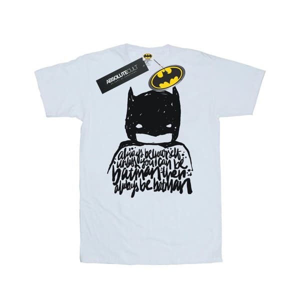 DC Comics Womens/Ladies Batman Always Be Yourself Cotton Boyfriend T-Shirt White S