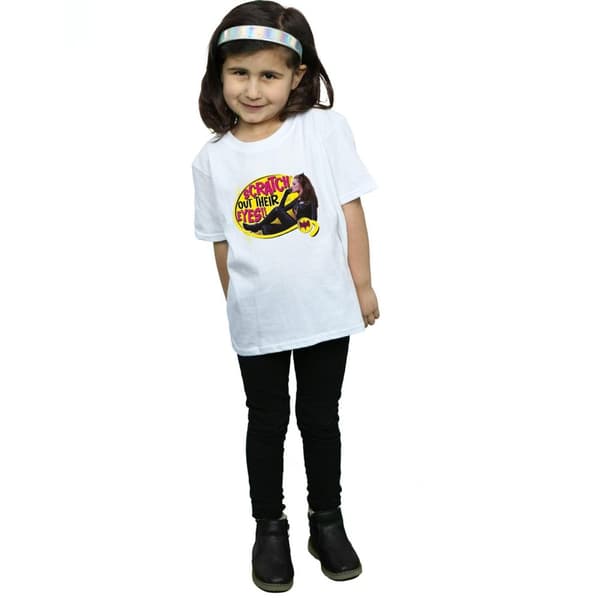 DC Comics Girls Batman TV Series Catwoman Scratch Cotton T-Shirt