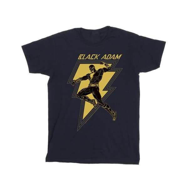 DC Comics Mens Black Adam Golden Bolt Chest T-Shirt