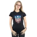 Miniatyrbillede 2 af 5: Marvel Womens/Ladies Captain America Flag Shield Cotton T-Shirt