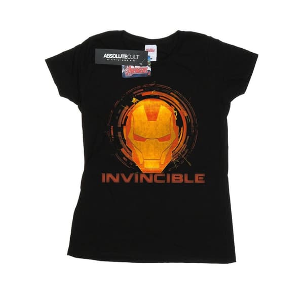 Marvel Womens/Ladies Iron Man Invincible Cotton T-Shirt Black XXL