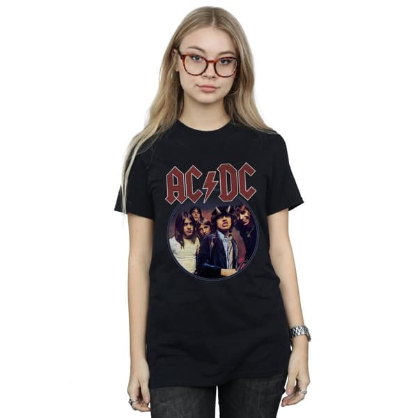 AC/DC Dam/Lady Highway To Hell Circle Boyfriend T-shirt i bomull