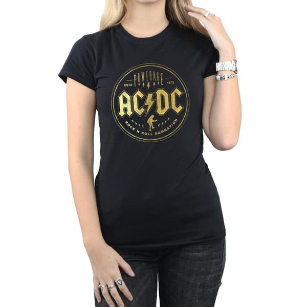 AC/DC Rock N Roll Damnation - bomulls-T-shirt för damer och kvinnor