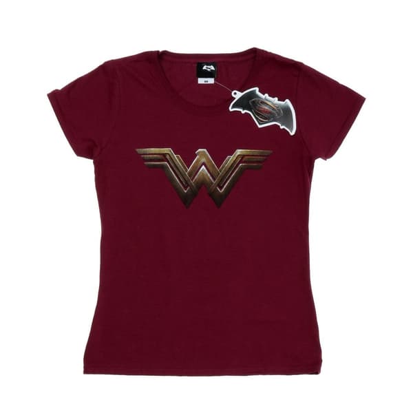 DC Comics Dam/Tjej - Wonder Woman - Bomulls-T-shirt med logotyp Burgundy XXL