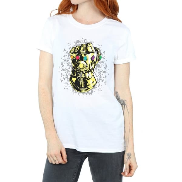 Marvel Dam/Tjej Avengers Infinity War Thanos Fist Boyfriend T-shirt i bomull