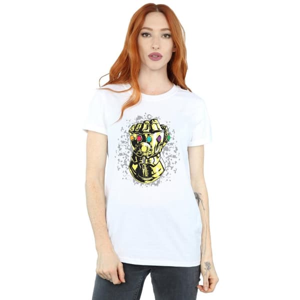 Marvel Dam/Tjej Avengers Infinity War Thanos Fist Boyfriend T-shirt i bomull