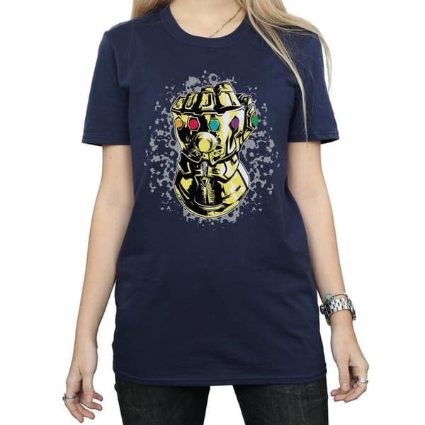 Marvel Dam/Tjej Avengers Infinity War Thanos Fist Boyfriend T-shirt i bomull