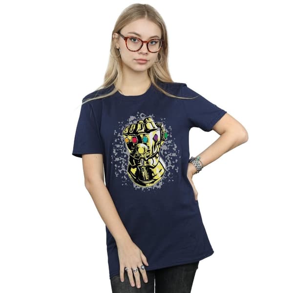 Marvel Dam/Tjej Avengers Infinity War Thanos Fist Boyfriend T-shirt i bomull
