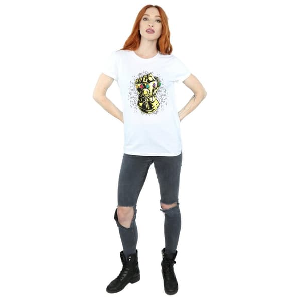 Marvel Dam/Tjej Avengers Infinity War Thanos Fist Boyfriend T-shirt i bomull
