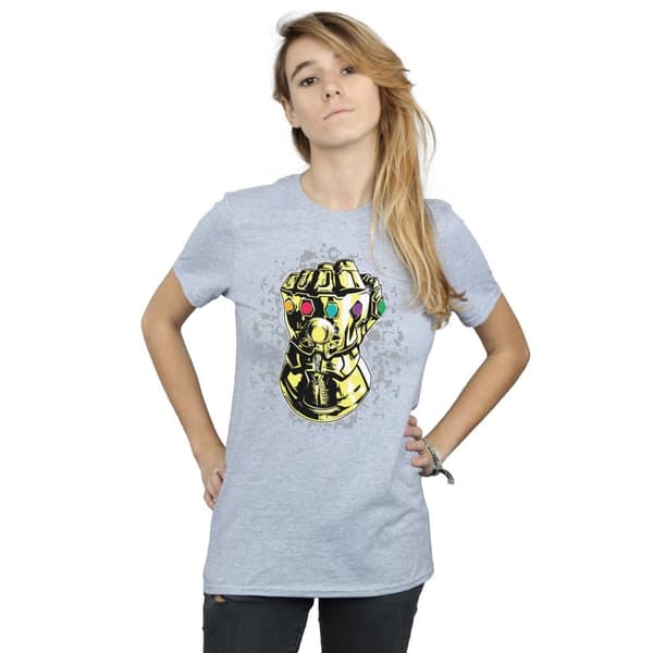 Marvel Dam/Tjej Avengers Infinity War Thanos Fist Boyfriend T-shirt i bomull