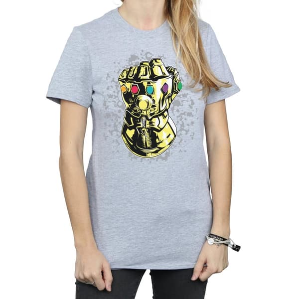 Marvel Dam/Tjej Avengers Infinity War Thanos Fist Boyfriend T-shirt i bomull