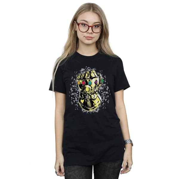 Marvel Dam/Tjej Avengers Infinity War Thanos Fist Boyfriend T-shirt i bomull