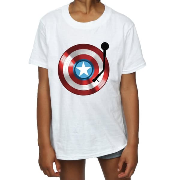 Marvel T-shirt i bomull för flickor - Captain America Turntable
