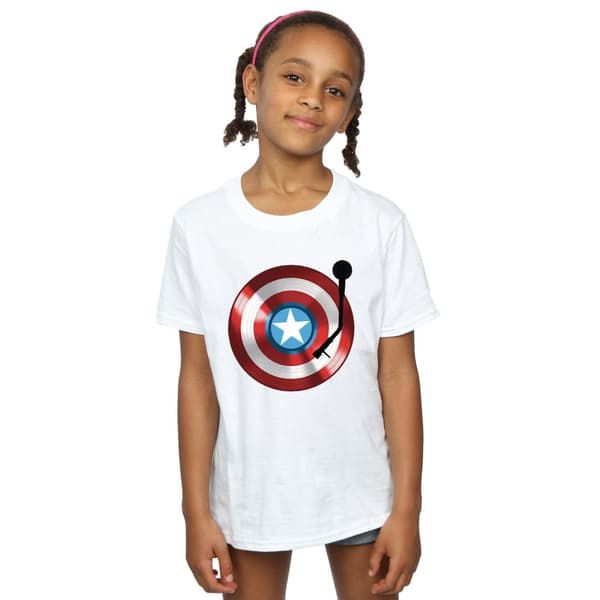 Marvel T-shirt i bomull för flickor - Captain America Turntable