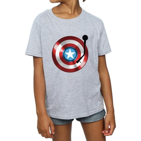 Marvel T-shirt i bomull för flickor - Captain America Turntable