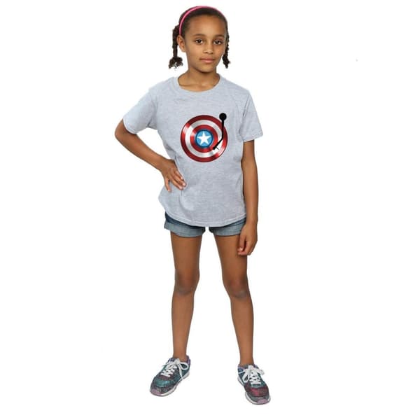 Marvel T-shirt i bomull för flickor - Captain America Turntable