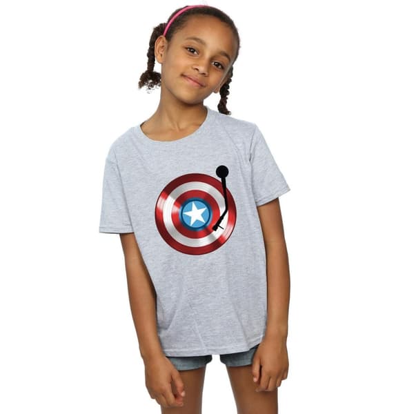 Marvel T-shirt i bomull för flickor - Captain America Turntable