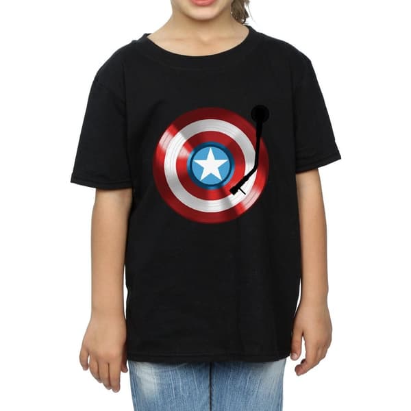 Marvel T-shirt i bomull för flickor - Captain America Turntable