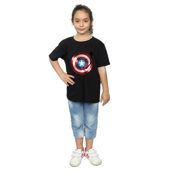 Marvel T-shirt i bomull för flickor - Captain America Turntable