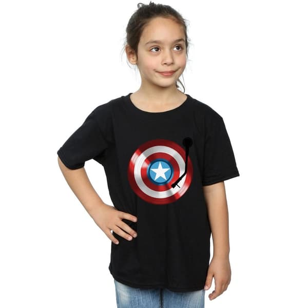 Marvel T-shirt i bomull för flickor - Captain America Turntable